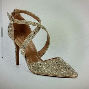 Gold strappy heel